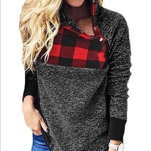 Women’s Asummetrical Snap Collar Fleece Sz M